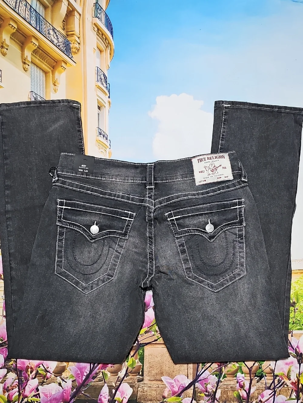 True Religion Ricky Relaxed Straight Jeans Flap Pocket Size 31x34 New